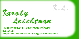 karoly leichtman business card