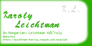 karoly leichtman business card
